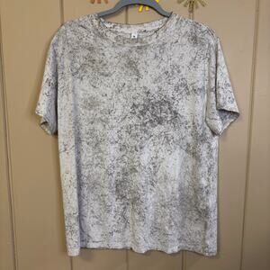 Lululemon white and beige speckled crew neck tee size 6
